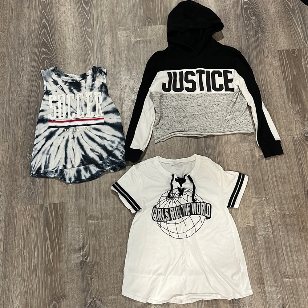Girls Justice & Ideology Lot Athletic Soccer Tie Dye Girls Run The World 8 10 L